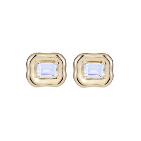 SQUARE BLOOM EARRING_WHITE GOLD