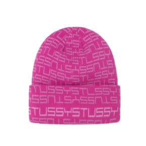 [해외] 스투시 JACQUARD CUFF BEANIE 푸시아