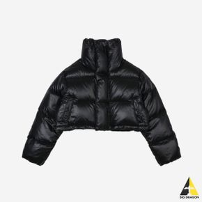 Leey 엘이이와이 자수 크롭 푸퍼 자켓 블랙 Embroidered Crop Puffer Jacket Black