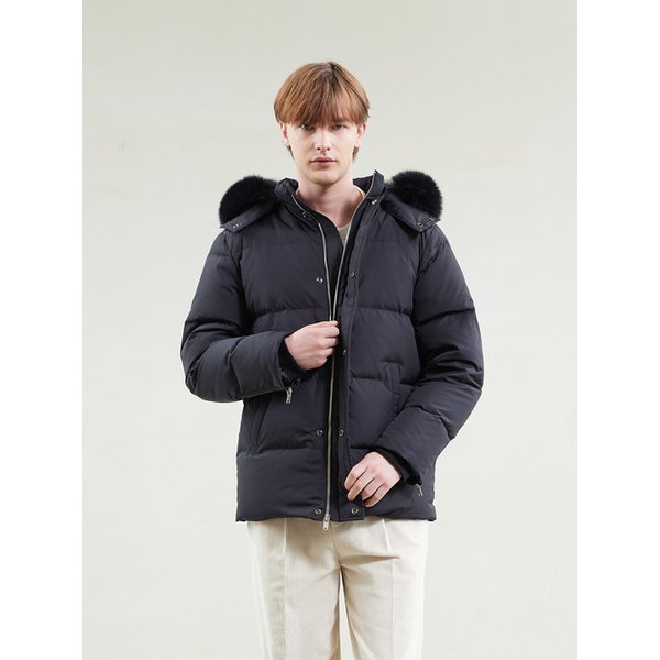 Fox Fur Goose Down Jumper_Black