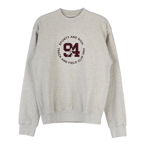 TRACK AND FIELD FLOCKED CREWNECK HEATHER OATMEAL MERLOT 여성 트랙 앤 필드