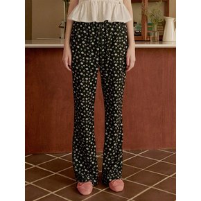 FLOWER TERRY FLARED PANTS_BLACK (EEOU1PTR01W)