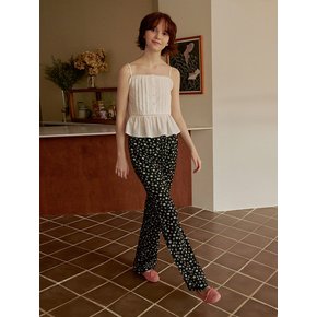 FLOWER TERRY FLARED PANTS_BLACK (EEOU1PTR01W)