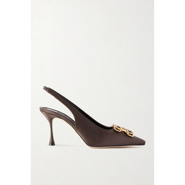 쿠피다 70 크리스탈 장식 새틴 슬링백 펌프스 46376663162937527