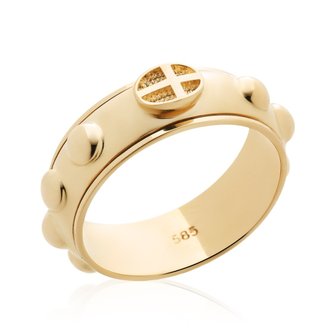  [비앤비골드] *세례명무료각인* 18K 천주교 심플 라운드 회전묵주반지 SHR38379