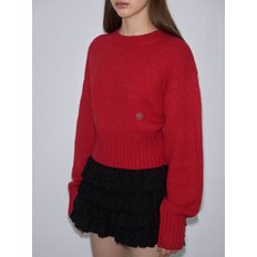 Basic Crop Knit  [Rose Red]