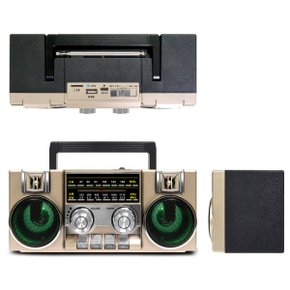 레트로 아날로그 FM 블루투스 라디오 CRF-55B 골드 클래식디자인
