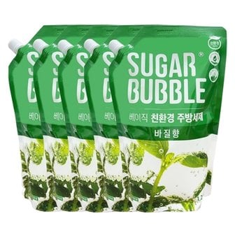 슈가버블 친환경 에코 주방세제 바질 1.2L x5