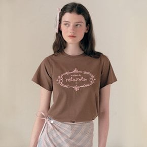 VINTAGE LOGO HALF T-SHIRT BROWN