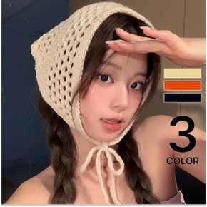/ 코니 반다나 니트 뜨개 스카프 헤어 두건 보넷 모자/ 3컬러[중지]0