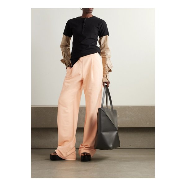 플리츠 코튼 저지 와이드 트랙 팬츠 피치 1647597356816812