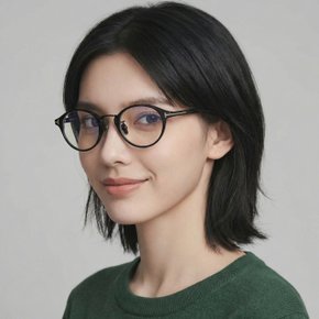 안경테 TF5920DB 001 라운드 뿔테 블루라이트차단 아시안핏 시력보호
