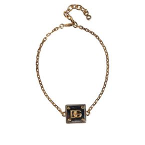 5388057 Dolce  Gabbana Brass Chain Logo Sicily Pendant Womens Necklace