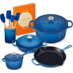 영국 르쿠르제 무쇠냄비 Le Creuset 13 Piece lywed Cast-Iron Cookware Bundle - Marseille 163