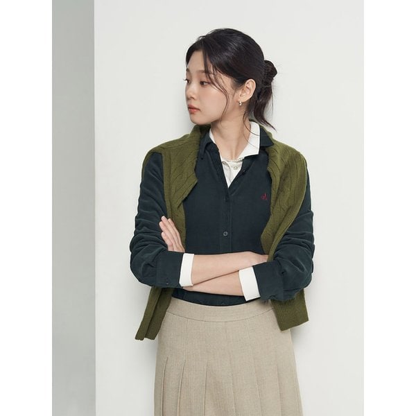 코듀로이 슬림핏 셔츠  그린 (BF5964C05M)