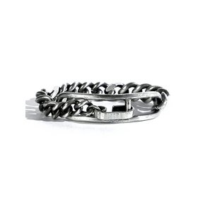 SEWN SWEN SILVER LINK TAG CHAIN BRACELET