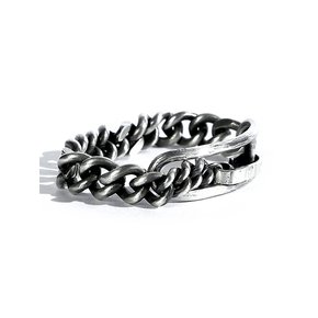 SEWN SWEN SILVER LINK TAG CHAIN BRACELET