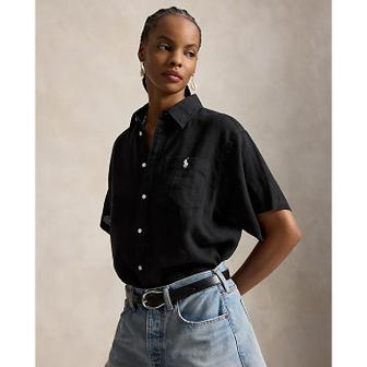 폴로 랄프 로렌 여성 오버사이즈핏 리넨 숏 슬리브 셔츠(WMPOSHTNDO21188001)