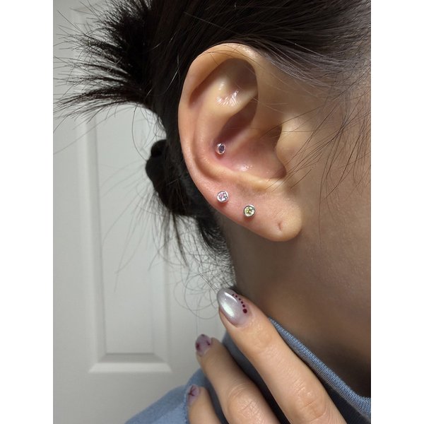 [925silver] Color cubic piercing (3color)