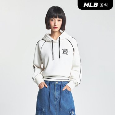 MLB [코리아공식] 여성 스포티브 바시티 밴딩 크롭 후드티 NY (Cream)