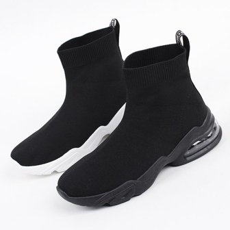  [옷자락] 여성 겨울 니트 기모안감 블랙 캐주얼 앵클부츠