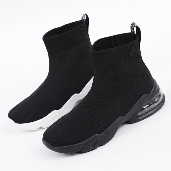 [옷자락] 여성 겨울 니트 기모안감 블랙 캐주얼 앵클부츠