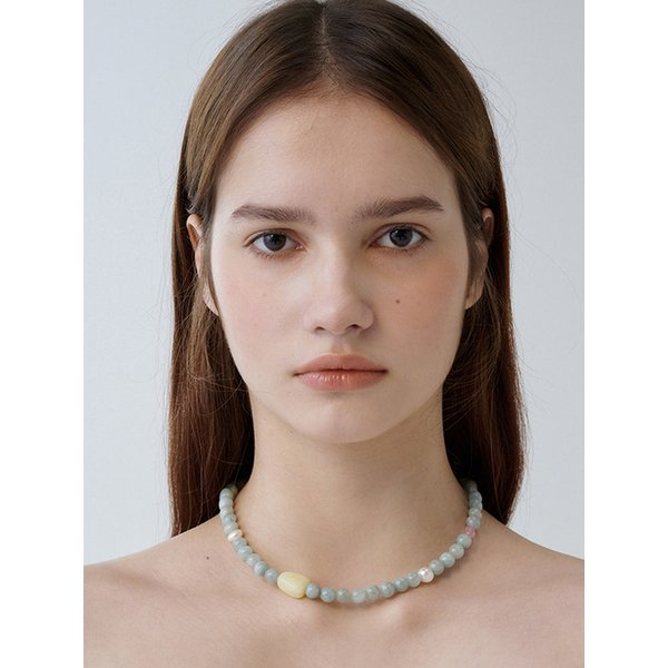 925 Mint Sherbet Color Gemstone Necklace