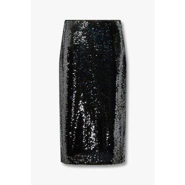ARMANI EXCHANGE AX 여성 스팽글 디테일 밴딩 스커트-블랙(A424342504)