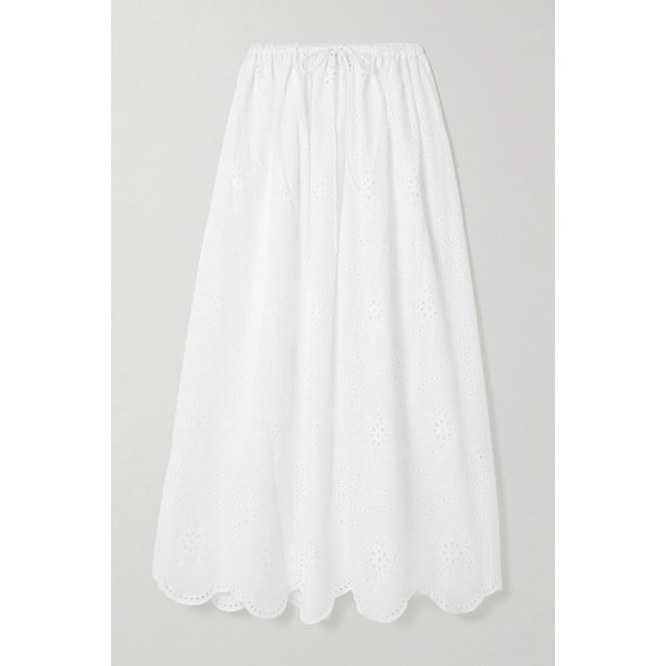 마티유 스캘럽 브로더리 앵글레즈 코튼 미디 스커트 46376663162941645