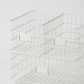 샘와이어 스퀘어 바스켓 S 화이트(2P)