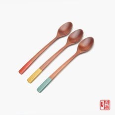 국내산 친환경 천연 옻칠 나무  칼라 티스푼 생칠3p