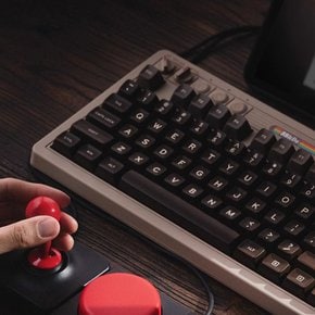 8BitDo Retro87 C64 무선 레트로 기계식 게이밍 키보드 알루미늄 정위판 슈퍼스틱포함