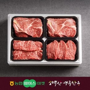 [냉장/1+][농협영주한우]프리미엄 정성드림 구이세트2호 (등심x2/안심/채끝) / 2.4kg