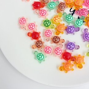 스마일 미니 거북이 파츠 50개입 지퍼백 키링 DIY
