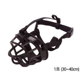 실리콘 입마개 에티켓 짖음방지 훈련용-1호(30~40cm)