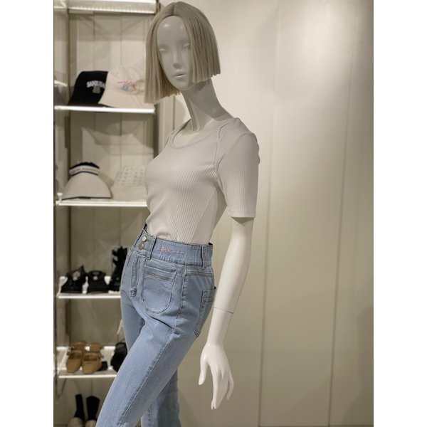 [파주점] 홀 포인트 슬림골지 티셔츠(EQ2JT410 )
