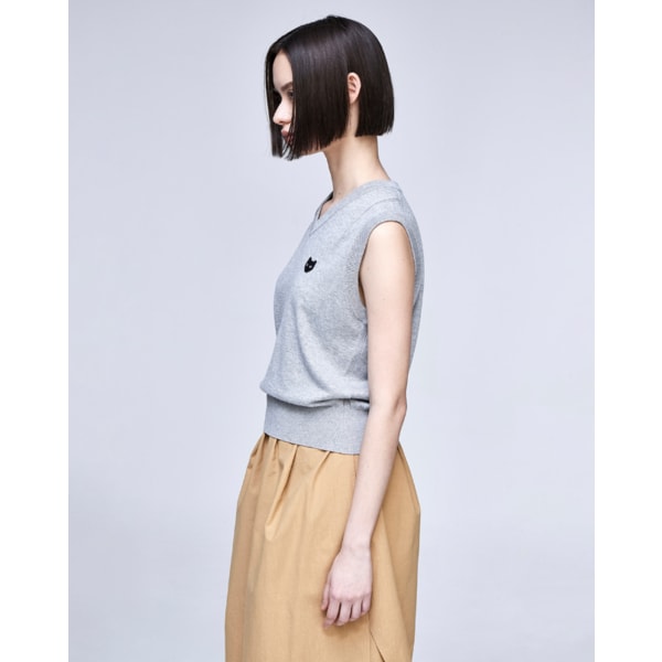 [파주점] [송지오우먼]지제로 팬서 브이넥 니트 베스트 라이트 그레이 WH3KT806LG