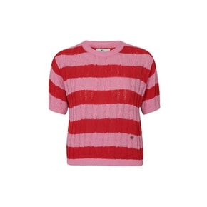 STRIPE CROP KNIT TOP_PINK (EEOR2NTR01W)