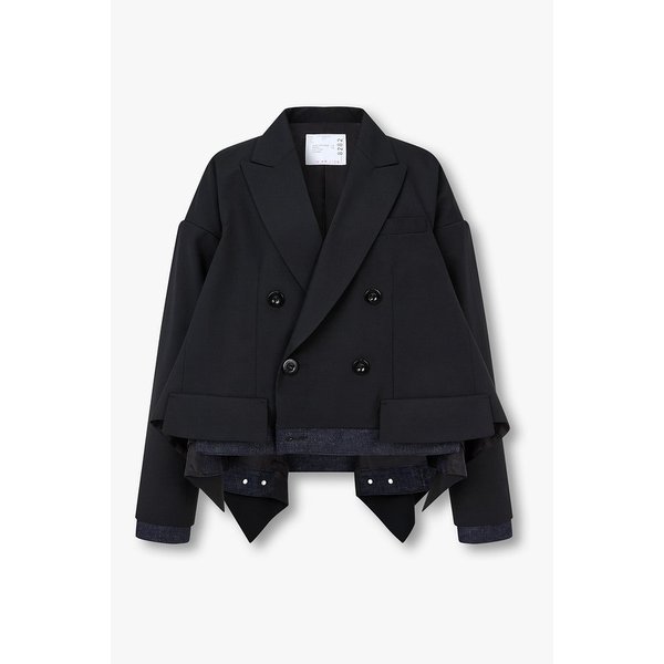 여성 슈팅 믹스 데님 더블 자켓(블랙) 6416101109000