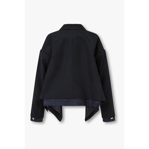 여성 슈팅 믹스 데님 더블 자켓(블랙) 6416101109000