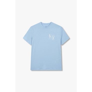 ARMANI EXCHANGE 남성 미니 로고 슬림 티셔츠( A414130103 라이트 블루)