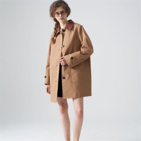 Cotton bio harf coat_Brown