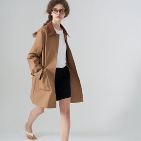 Cotton bio harf coat_Brown