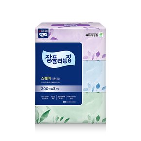 잘풀리는집 스퀘어 미용티슈 200매 x 3입