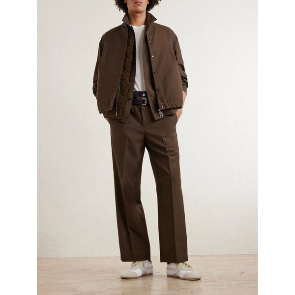 스트레이트 레그 벨티드 데님 트리밍 우븐 팬츠 46376663162962391