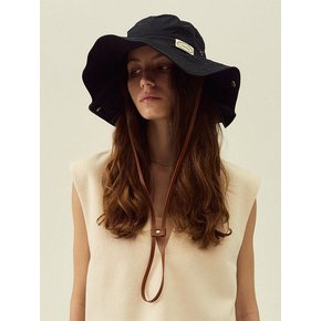 Leather strap safari bucket hat_5color