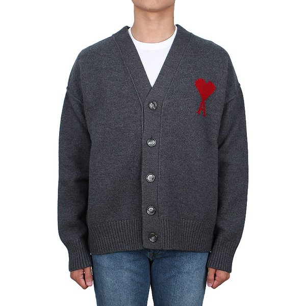 [시흥점] 25FW 빅하트 로고 브이넥 울 가디건 (UKC367 018 084)
