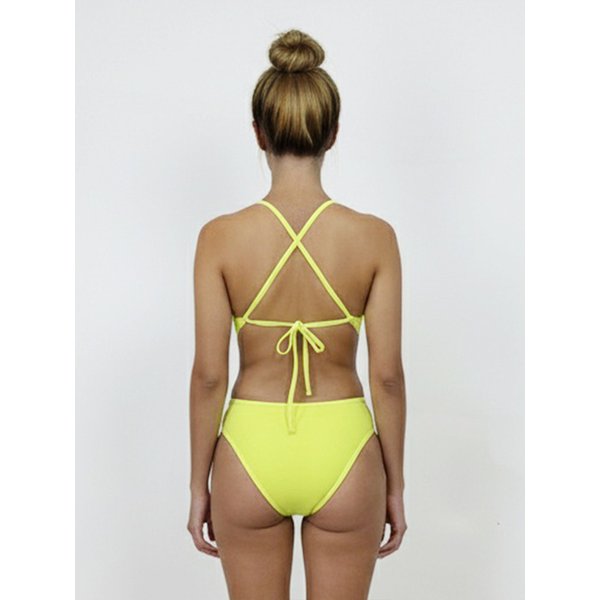 레몬 씨블루 리버시블  타이백 수영복