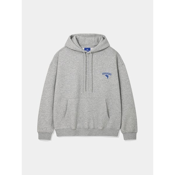 [SET] DOLPHIN CHAIN EMBROIDERY BACK BRUSHED HOOD & JOGGER PANTS MELANGE GREY