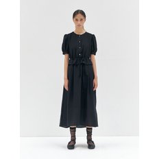 RTR ROUND NECK PUFF STRING DRESS_2COLORS